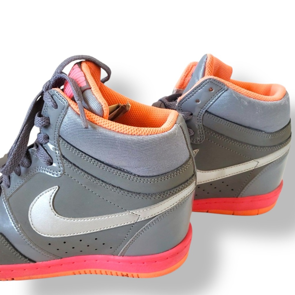NIKE Force Dunk Sky Hi Hidden Wedge Heel Gray - Picture 7 of 13